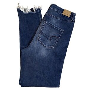 American Eagle Outfitters Dark Blue Distressed Jeans